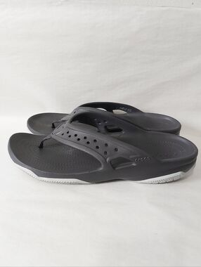 Crocs Men Swiftwater Deck Thong Beach Slip-on Comfort Flipflop Sandals Size 13
